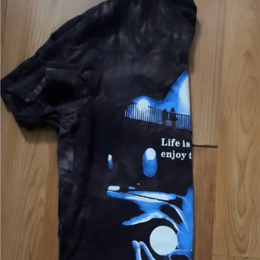 Blue and Black Graphic Tee